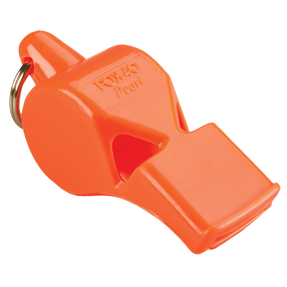 Fox 40 Pearl Whistle (Red/Blue/Orange) with Wrist Lanyard