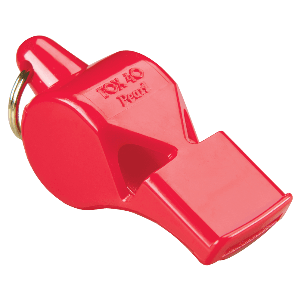 Fox 40 Pearl Whistle (Red/Blue/Orange) with Wrist Lanyard